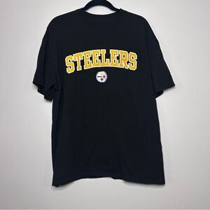 NFL Pittsburgh Steelers Black Tee with Yellow Arch Logo